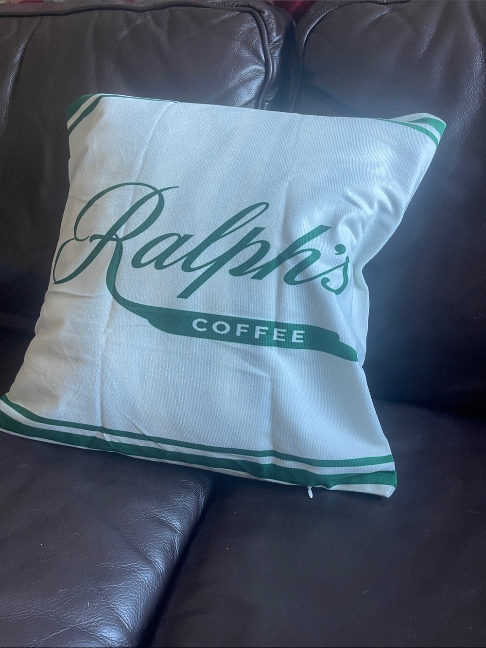 *Ralf Lauren* Ralf’s COFFEE Accent Pillow Cover in Forest Green and White